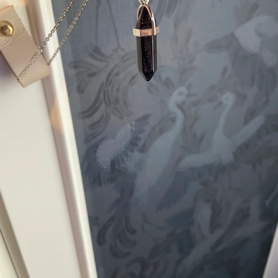 Svart glittrigt kristall hlasband - 91