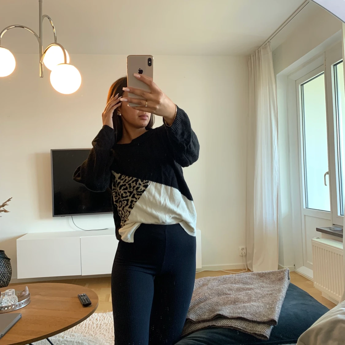 Mönstrad stickad tröja - 90