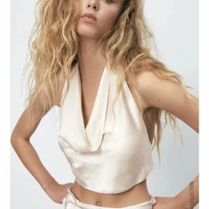 Champagne färgad blus - Blus från zara med öppen rygg. Tröjan har en söm som gått sönder lite på insidan men det är inget som syns när man har på sig dig och går lätt att sy igen.
