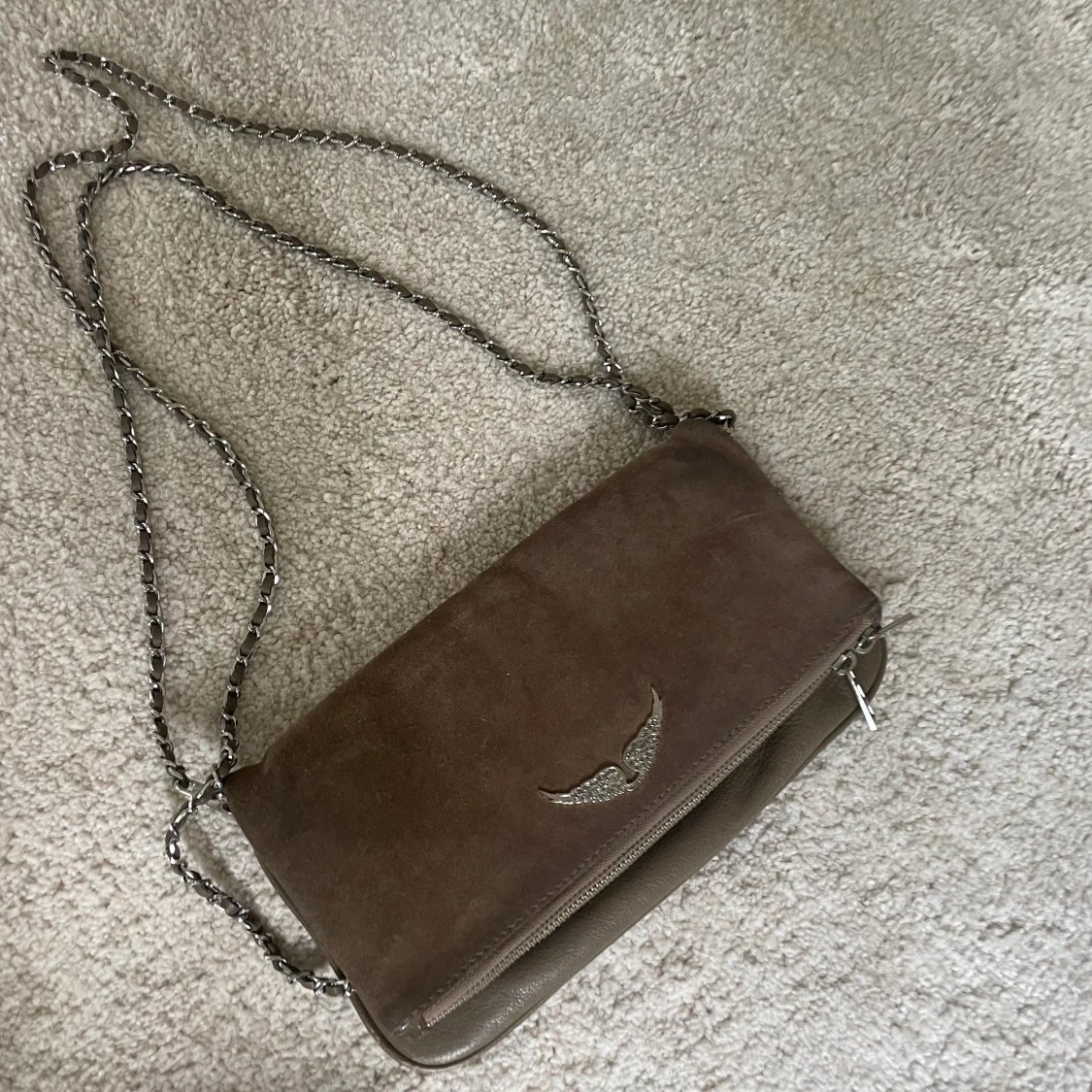 Zadig & Voltaire väska i brun mocka