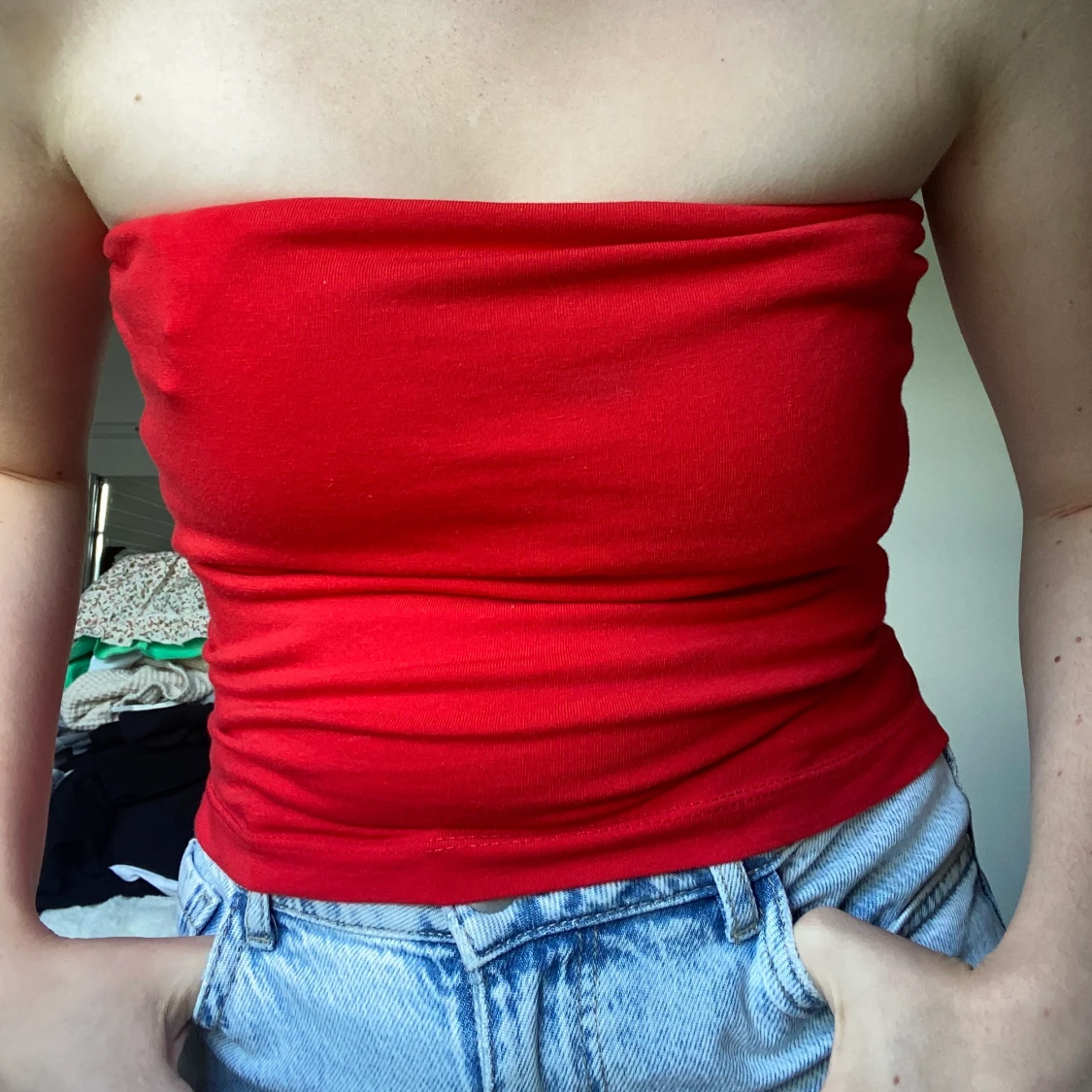 Röd tub topp från Gina 