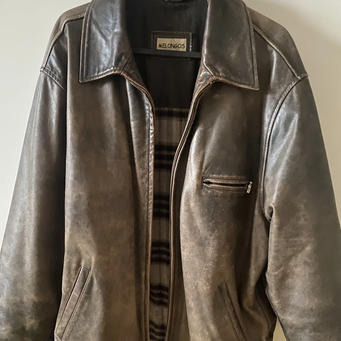 Skinnjacka fodrad brun - 91