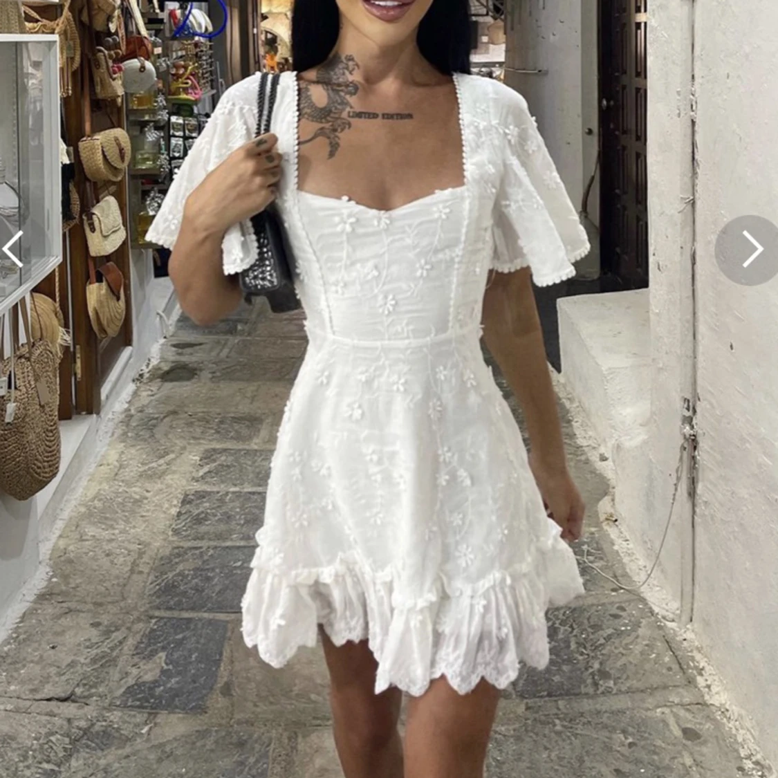 Vit somrig klänning - 90