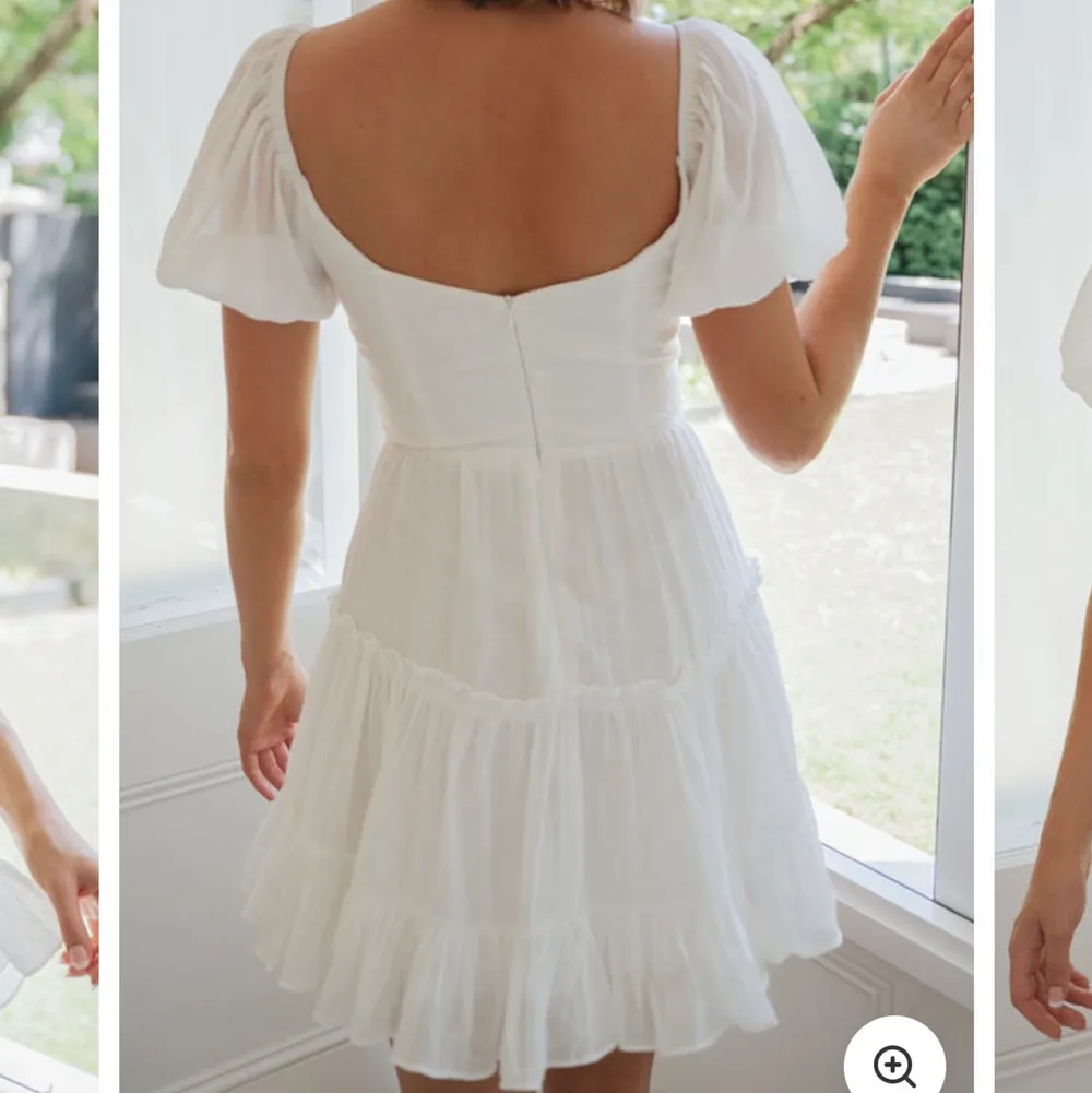 Super fin vit klänning, använd en gång (perfekt skick). Ordinarie pris 900kr men säljer den för halva priset! Normal i storleken, skriv för fler bilder.. Klänningar.