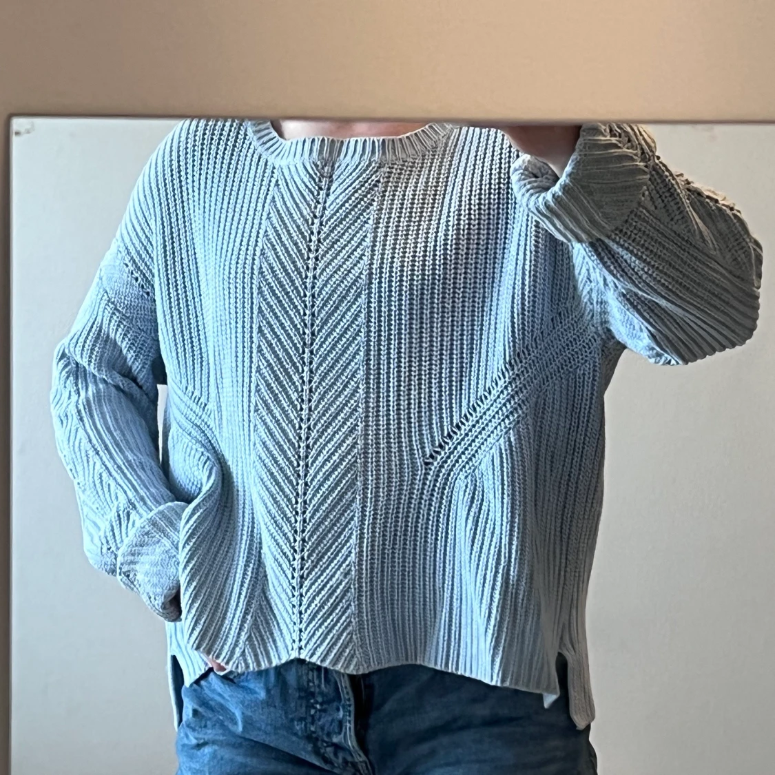 Oversized stickad tröja  - 90