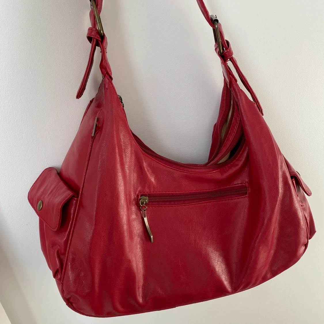snygg röd handväska - 90