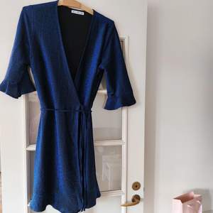 Sparkly dark blue mini tie dress - brand: KLING - I bought this dress in a tiny, cute store in Madrid! 55% nylon, 10% spandex, 35% metallic yarn