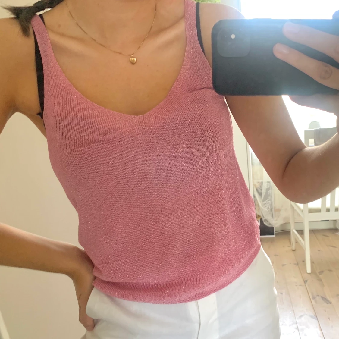 Glittrigt rosa linne! - 90