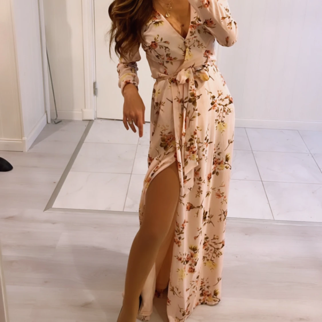 Lång klänning i stl 34 XS 