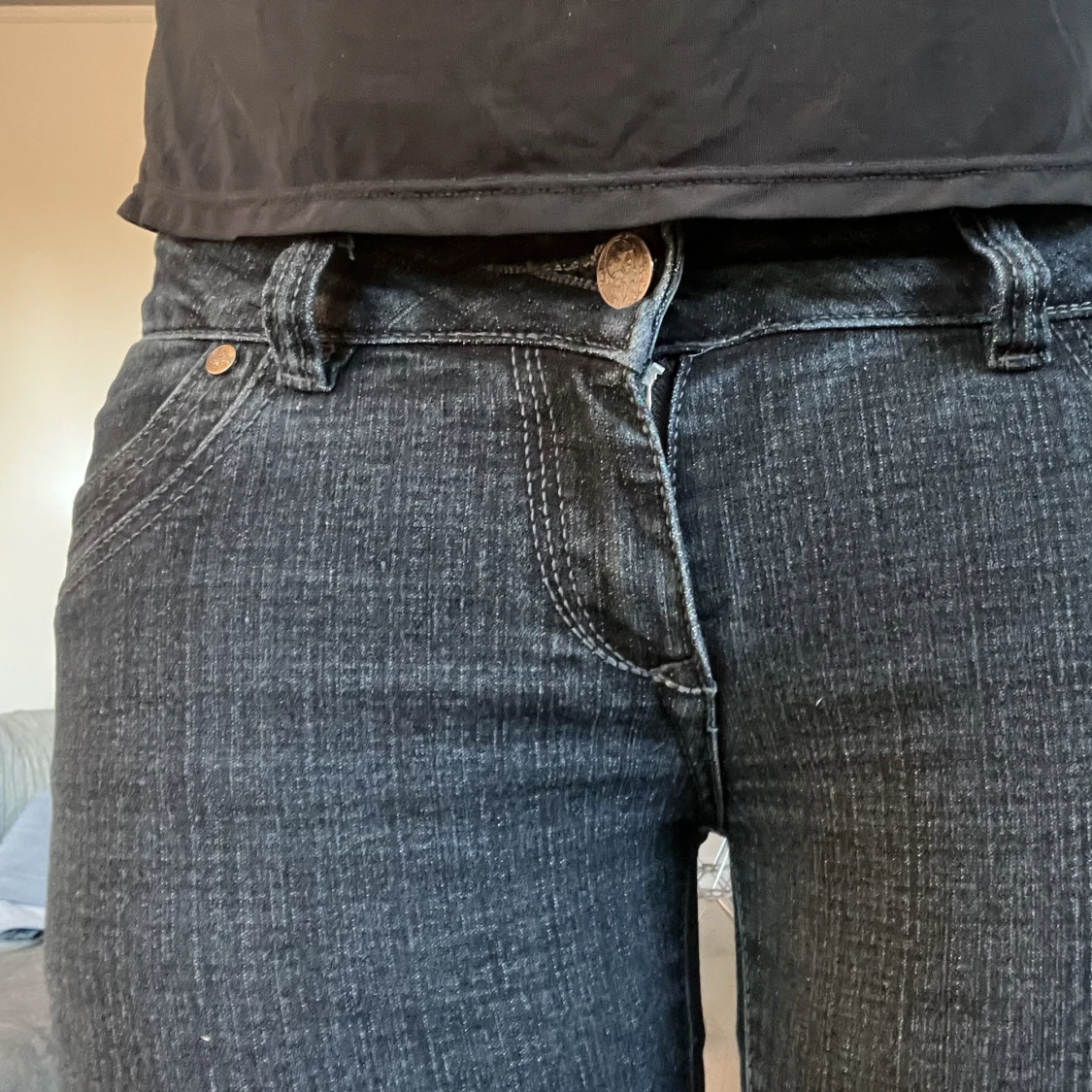 Svarta lågmidjade jeans - 90