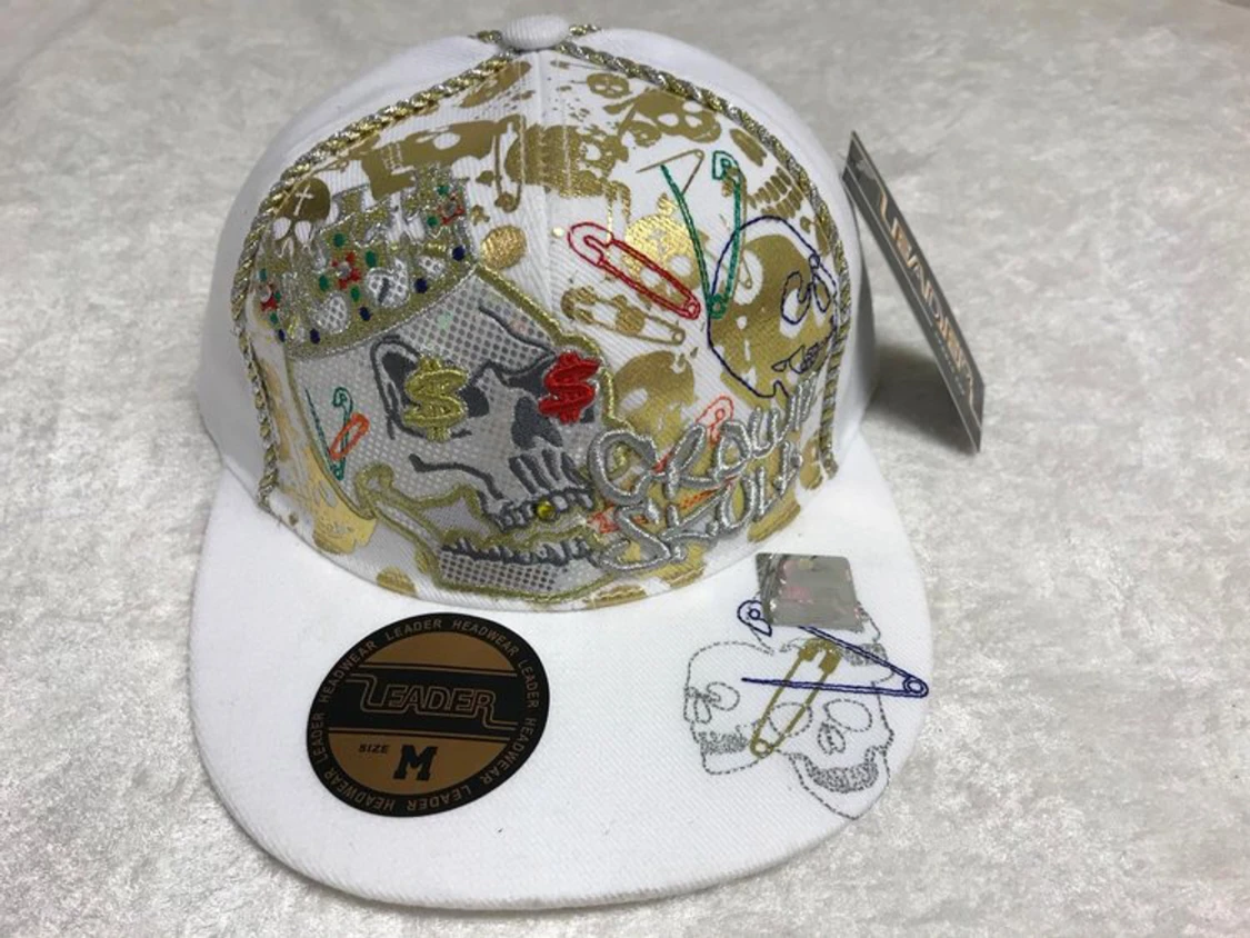 Crown Kull Broderi Kepsar med Glitter 