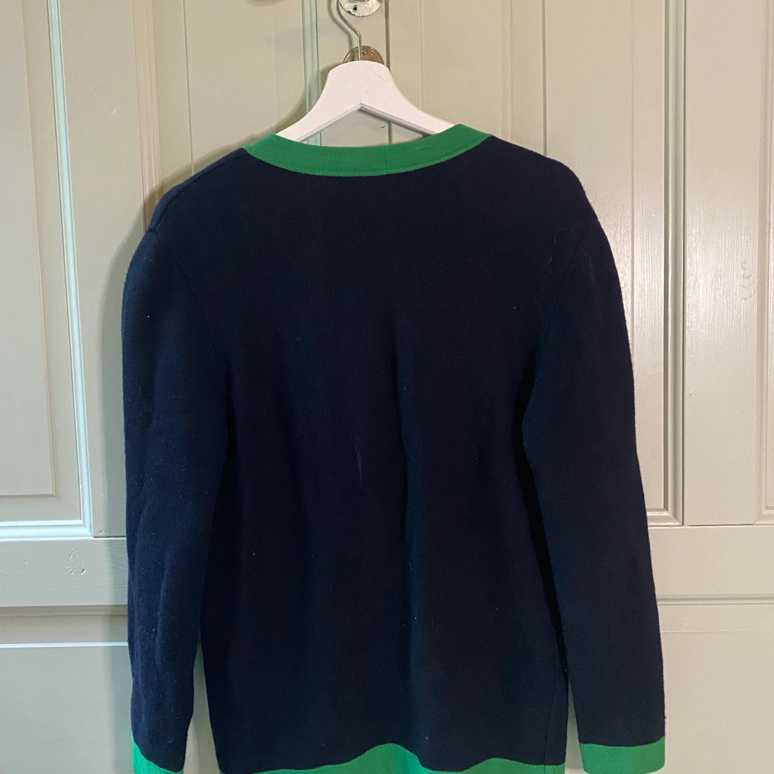 Storlek S kofta grön/marinblå - 91