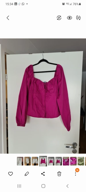 Blus - Finblus från Gina tricot. Aldrig använd, prislapp sitter kvar. Köpte fel storlek. Cerise färg.