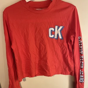 Tröja - Säljer min tunna tröja från Calvin Klein jeans den är endast använd ett fåtal gånger och kommer tyvärr inte till användning längre. Tröjan är lite korallfärgade, inga fel finns på tröjan.