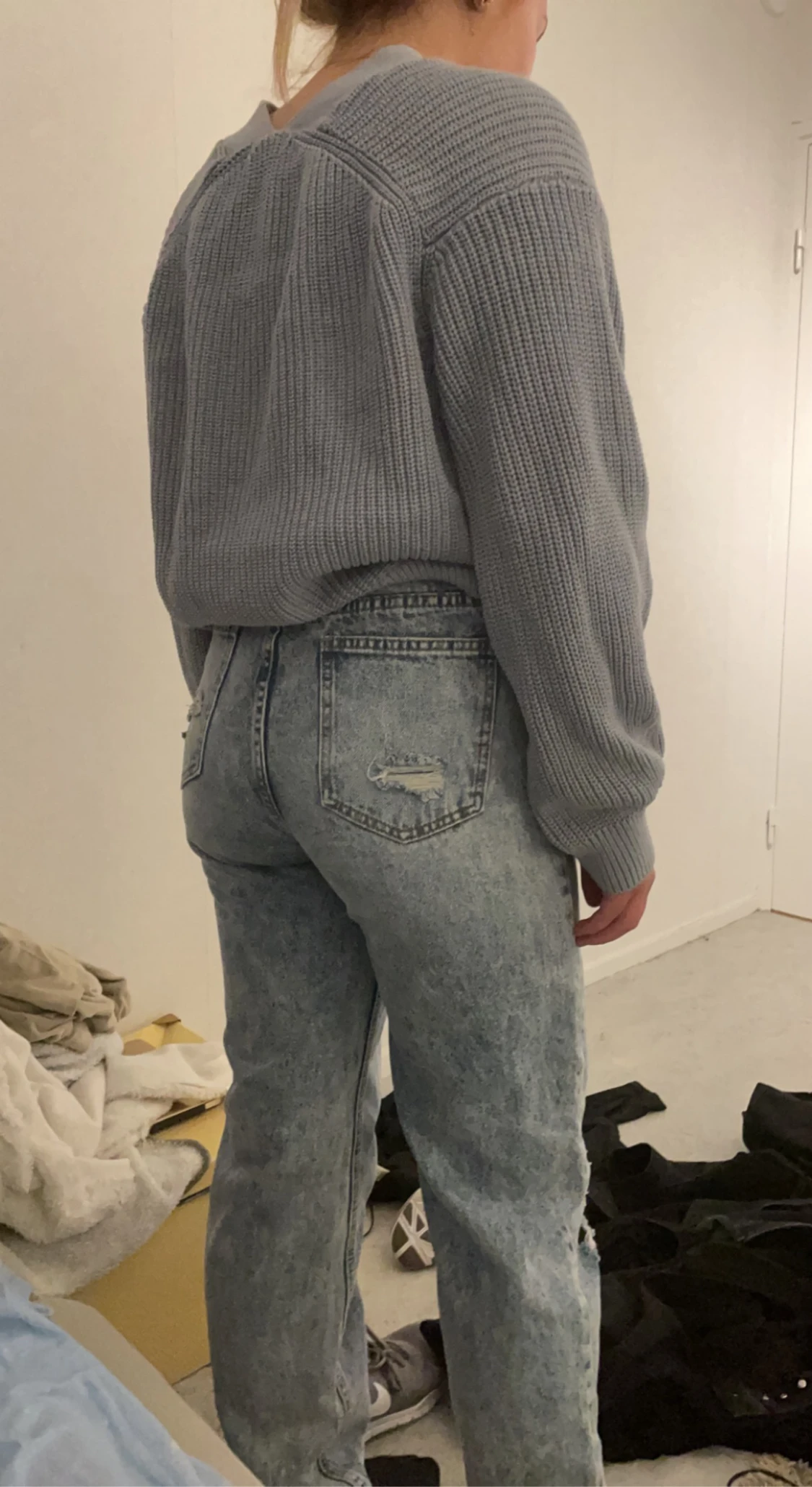 Blåa jeans med hål 💞 - 90