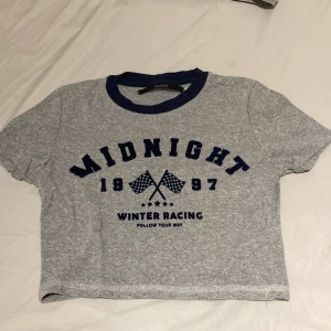 Grey and Dark Blue Crop Top - Fits tightly, very good condition, 