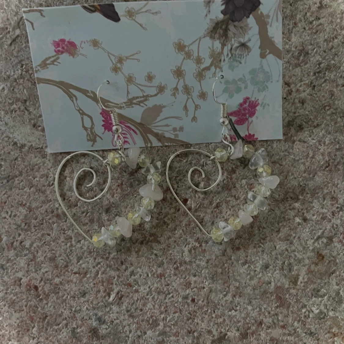 Rosenkvarts och Bergskristall örhängen av sterling silver - 91