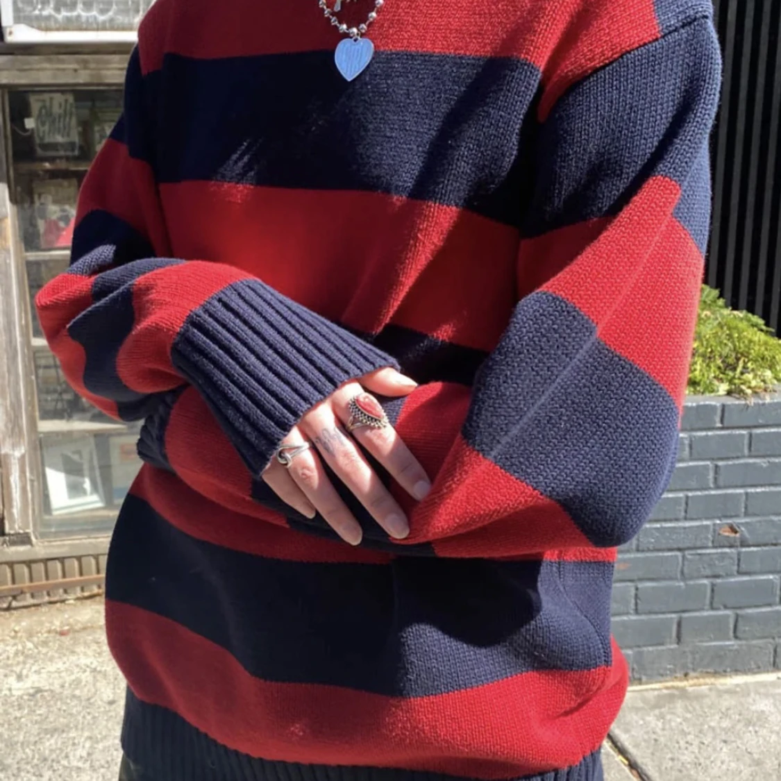 BRIANNA COTTON THICK STRIPE SWEATER