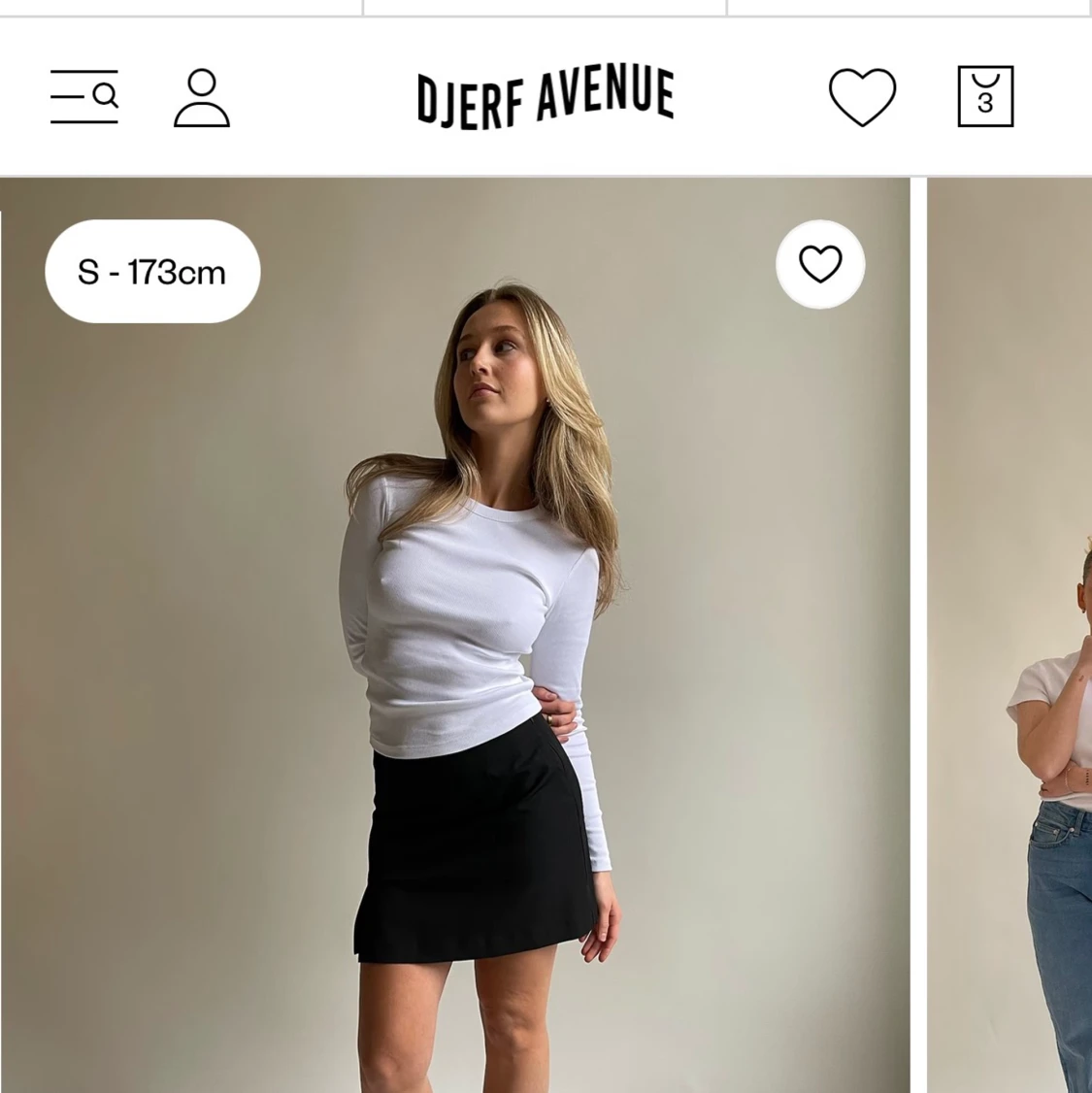 Djerf Avenue Daily Long Sleeve Top Ribbed White🌸