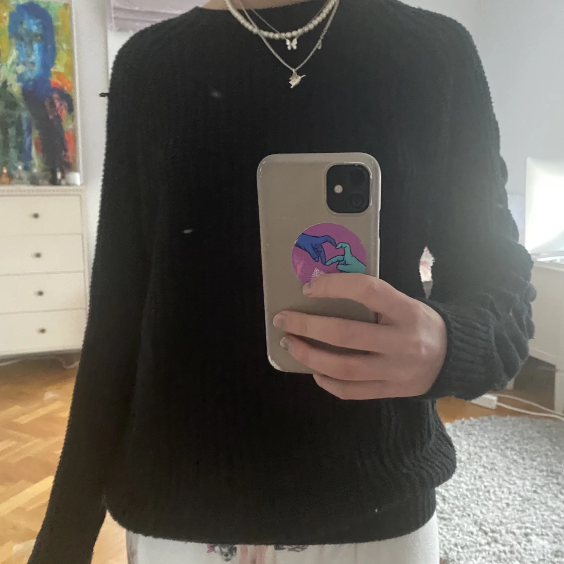 Snygg cutout stickad tröja - 90