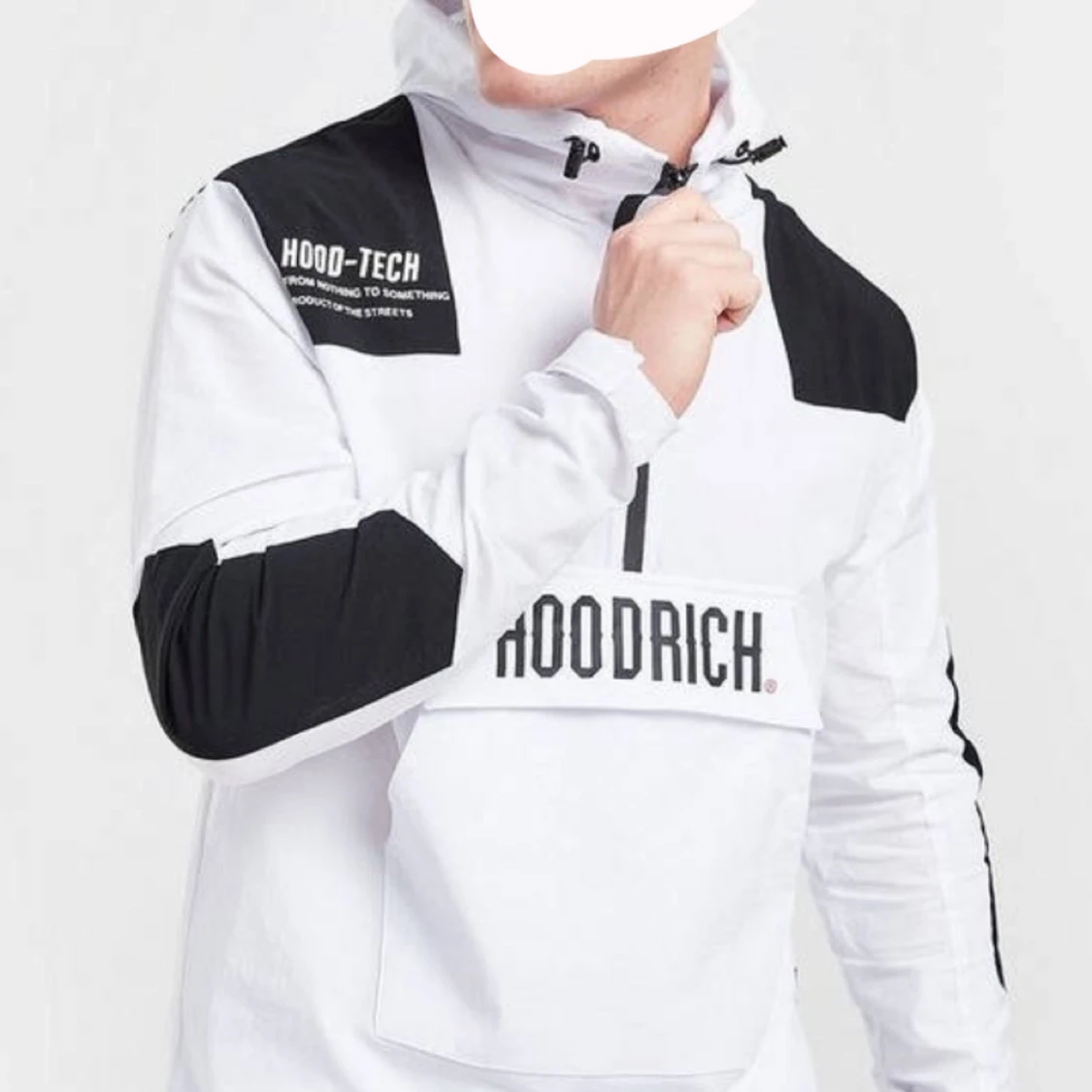 Tunn Hoodrich jacka vit/svart