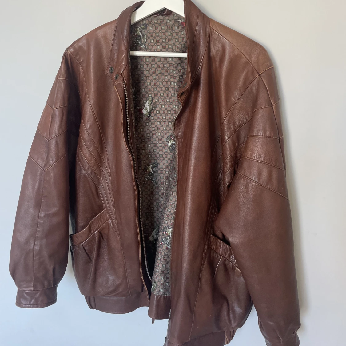 Brun skinnjacka - 90