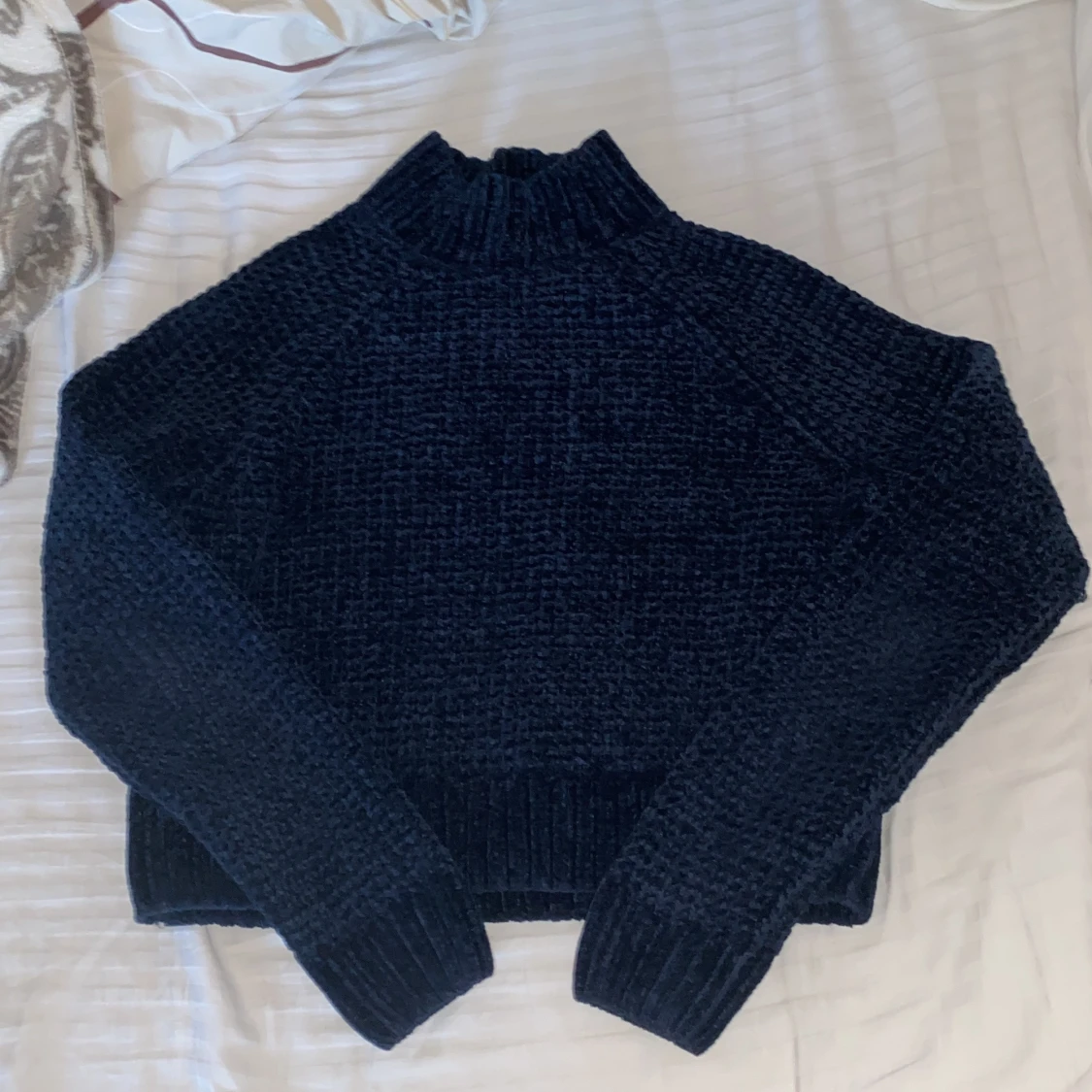 Blå mysig tröja