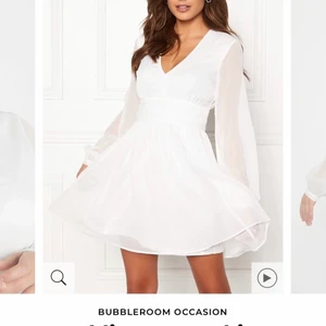Bubbleroom studentklänning  - Säljer denna vita klänning från bubbleroom i superfint skick. Nypris 549kr
