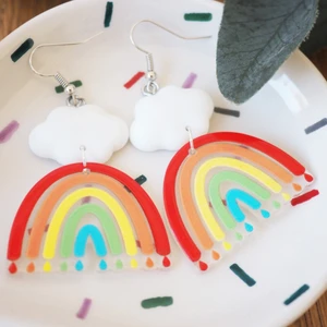 Rainbow 🌈 earrings  - Earrings made from acrylic- light weight and colorful 