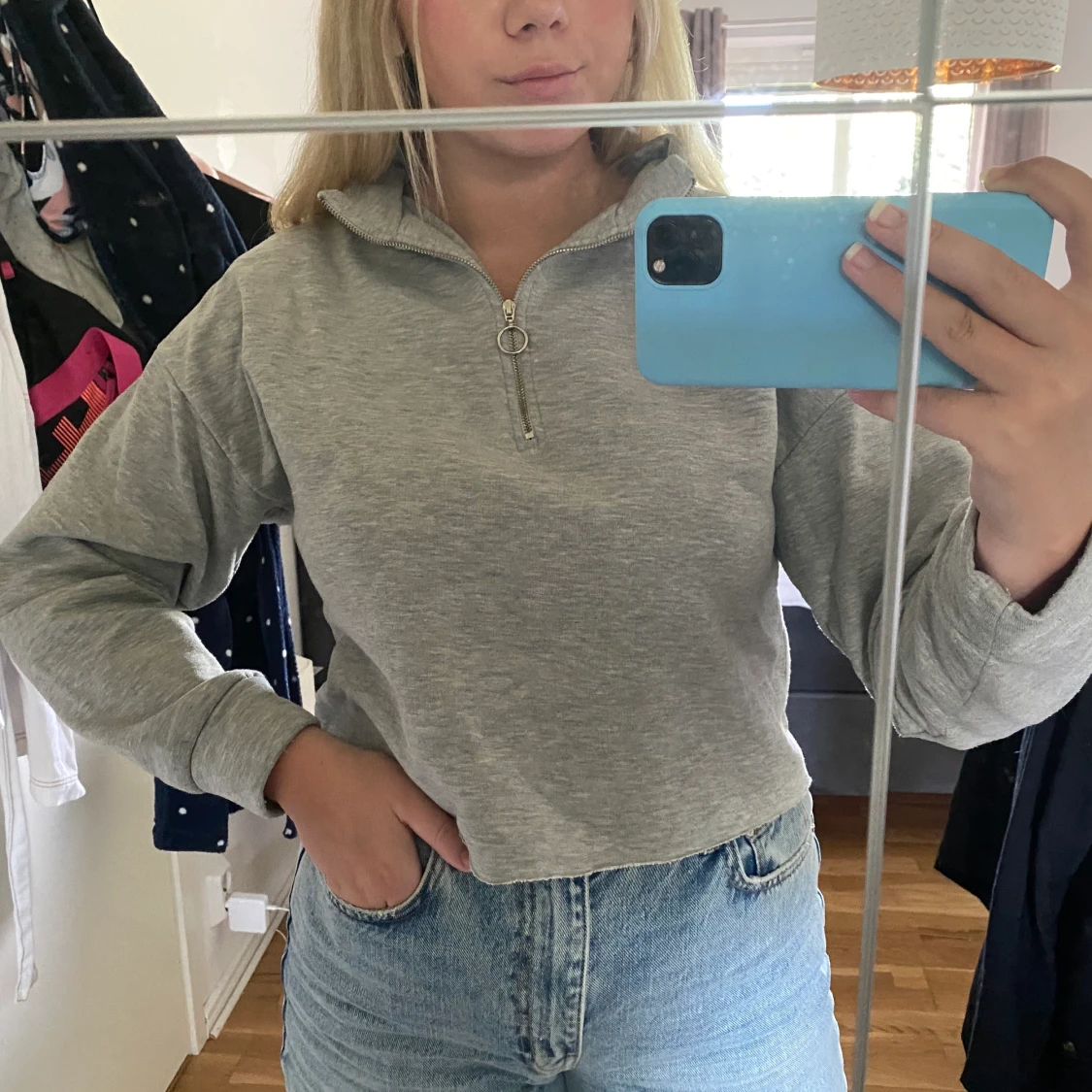 Sweatshirt med krage