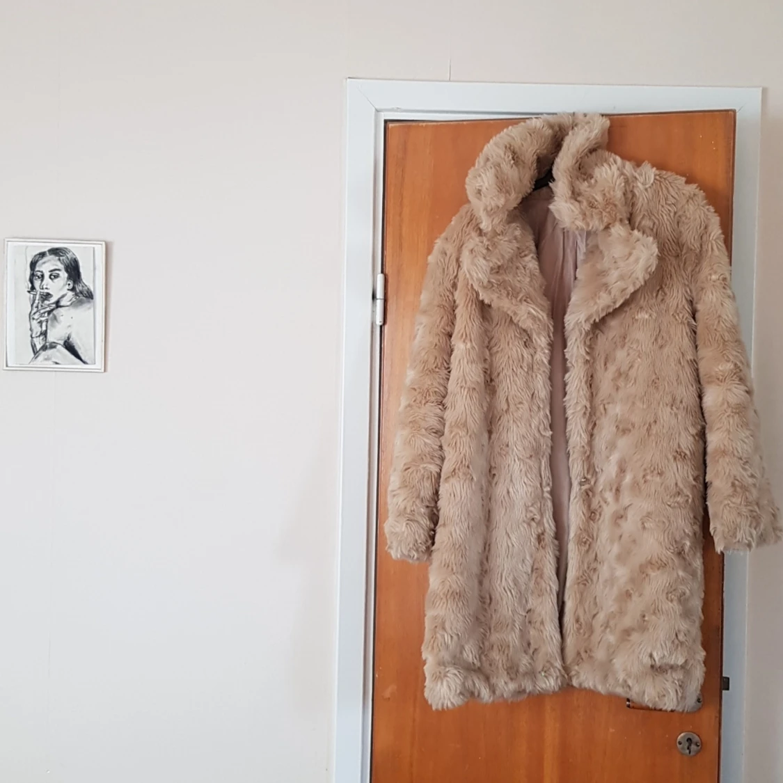 vit pälsjacka 🦢 - 90