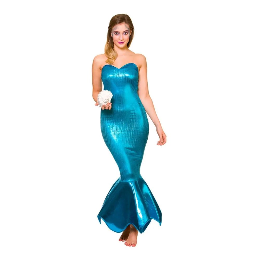 Sjöjungfru-klänning i XS. Perfekt till halloween om du vill klä ut dig till Ariel!. Klänningar.