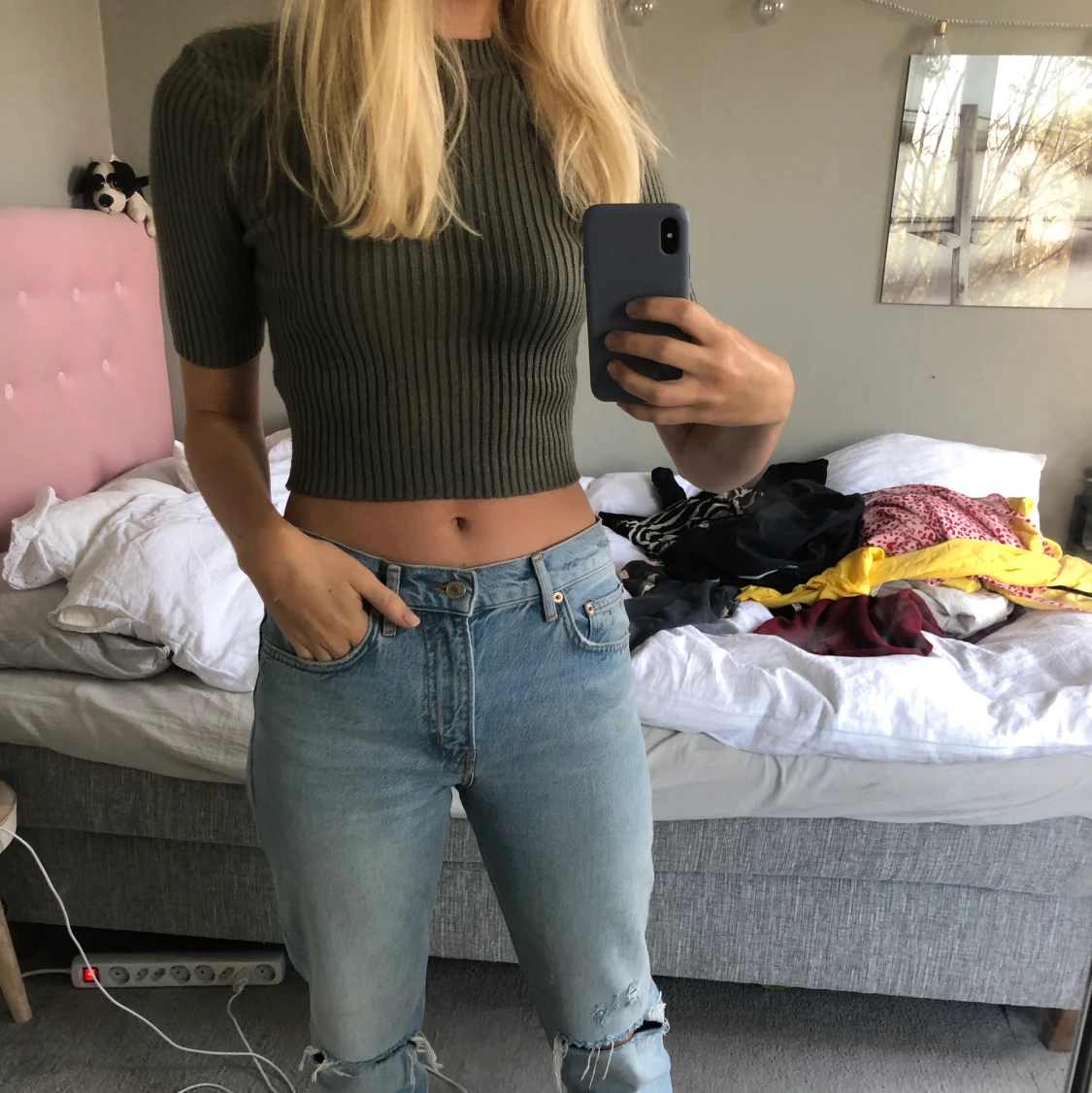 Zara stickad topp st S