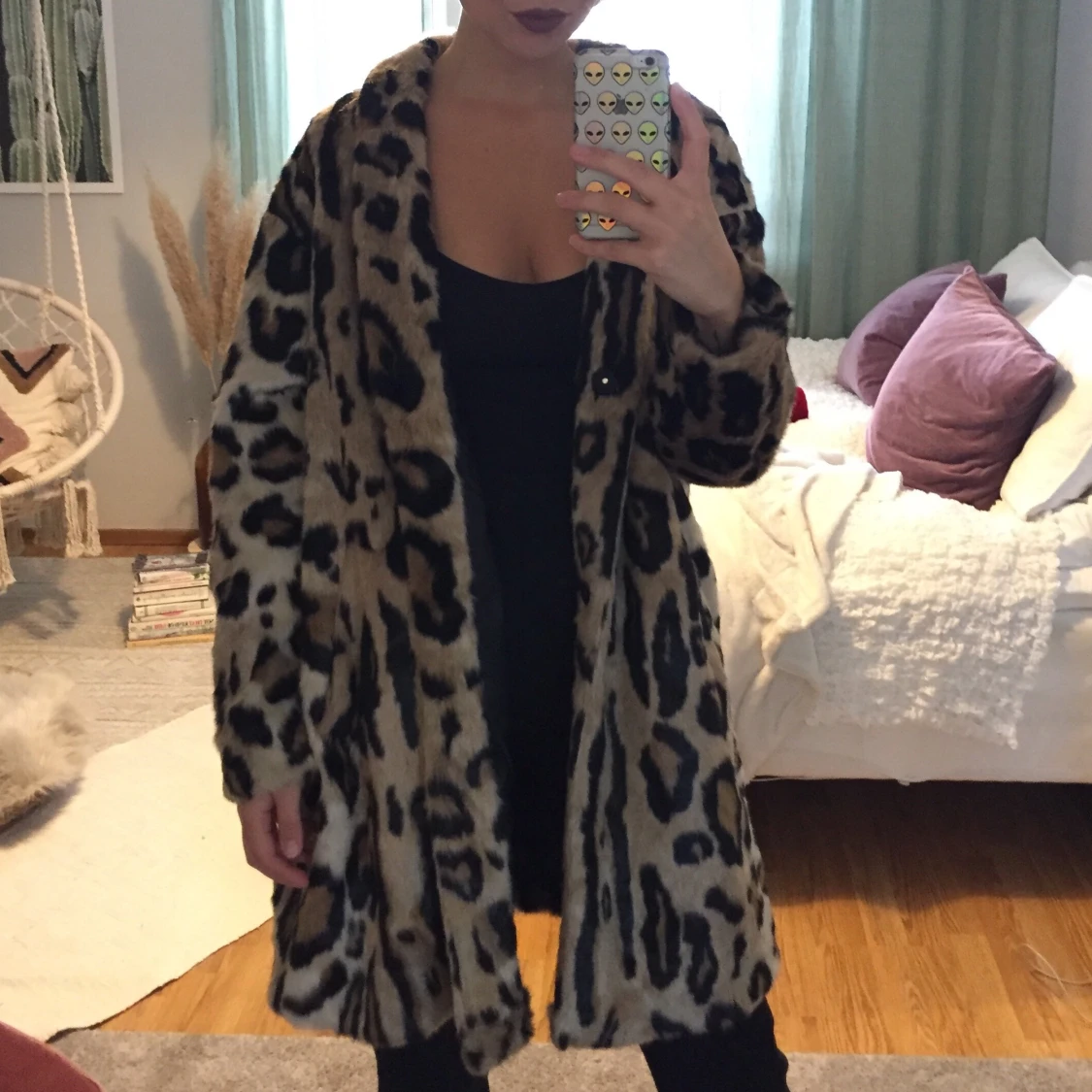 Fuskpäls leopard strl M - 90