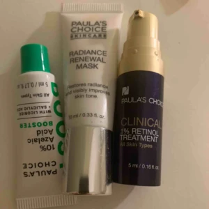  - Paulas Choice små varianter.  75% kvar i nästan alla produkter. Köpta nya för ca 100kr styck. 