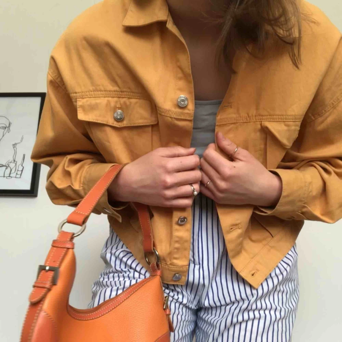 Orange vårjacka strl S