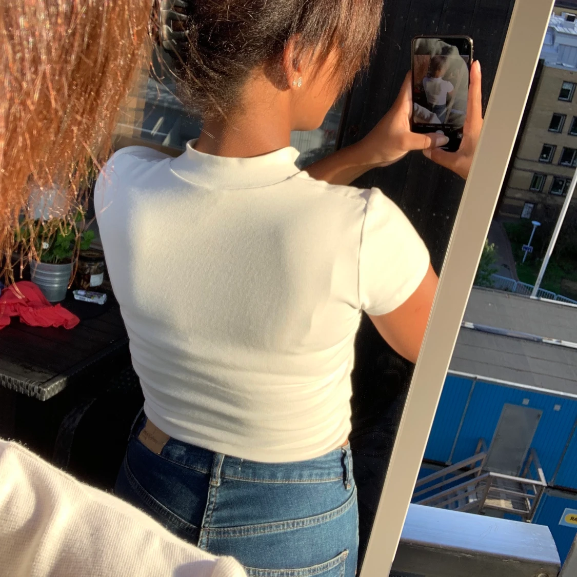 Croppad vit topp - 90