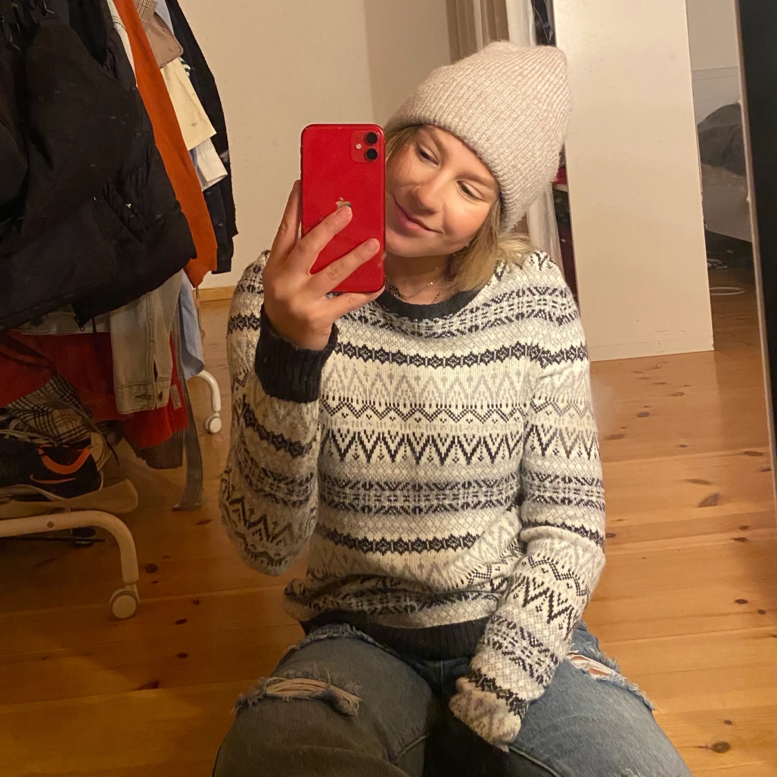 Jättemysig stickad tröja!