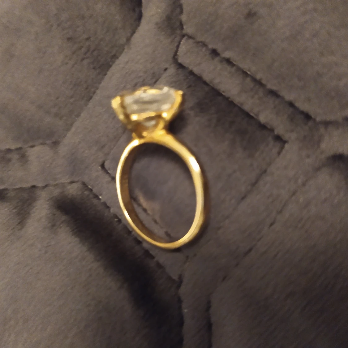 Guldpläterad silverring - 90