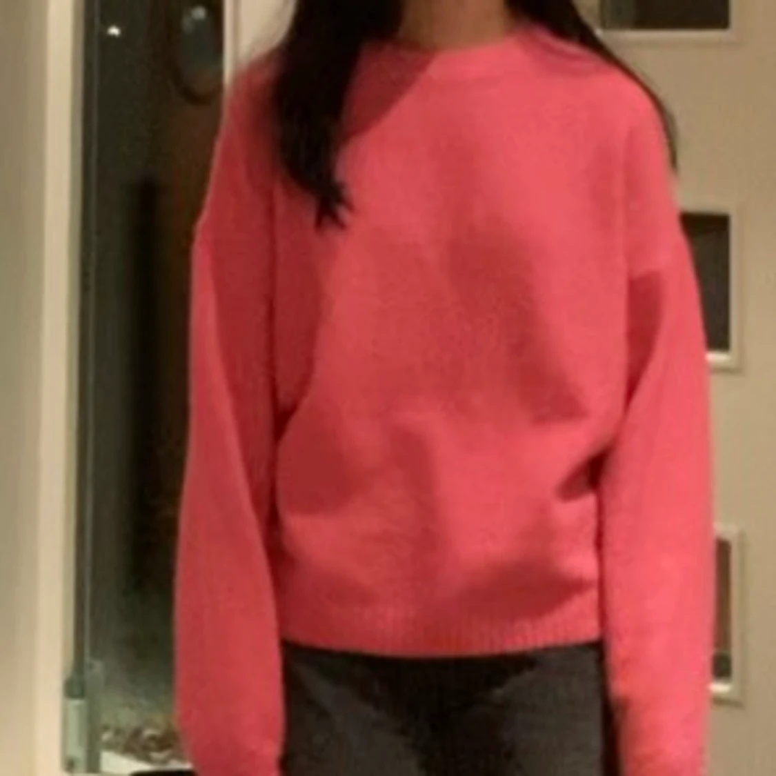 Stickad rosa tröja - 90