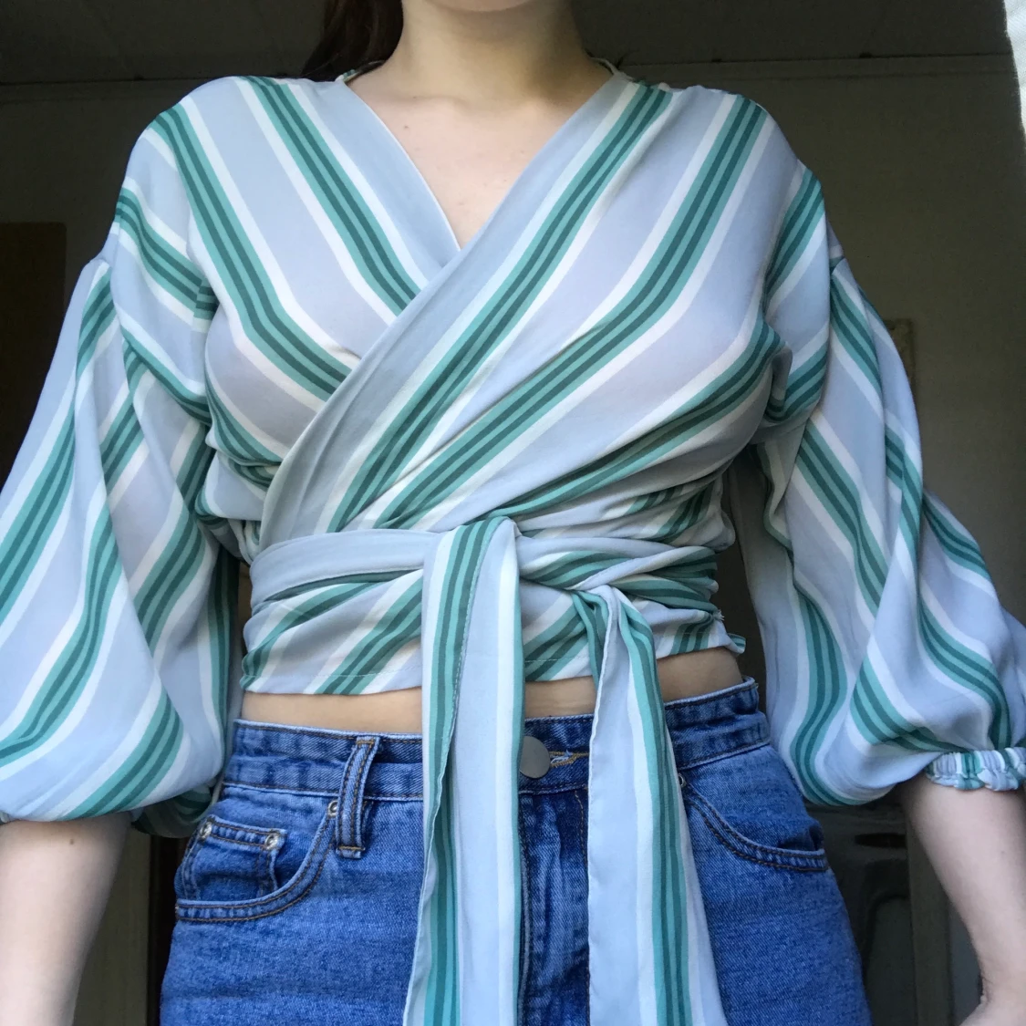 Randig blus storlek xs - 90