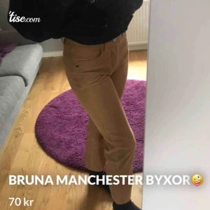  - bruna rak Manchester byxor från PullandBear storlek 34 men sitter som XS-S i bra skick! Hör av dig¡ FRAKT INGÅR I PRISET!