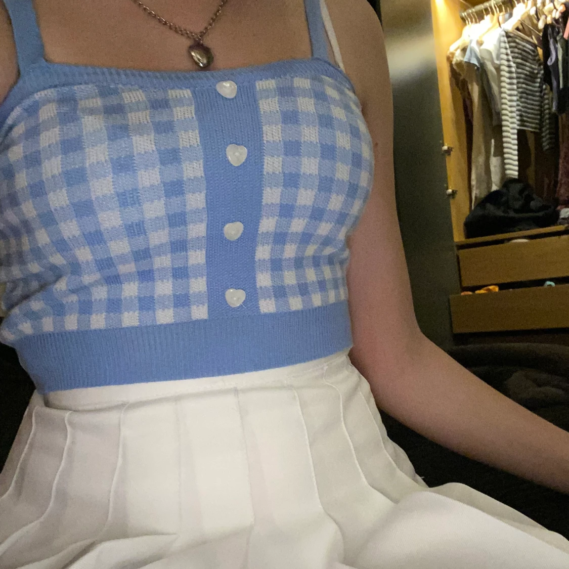 Picnic magtröja linne med hjärtknappar  - 90