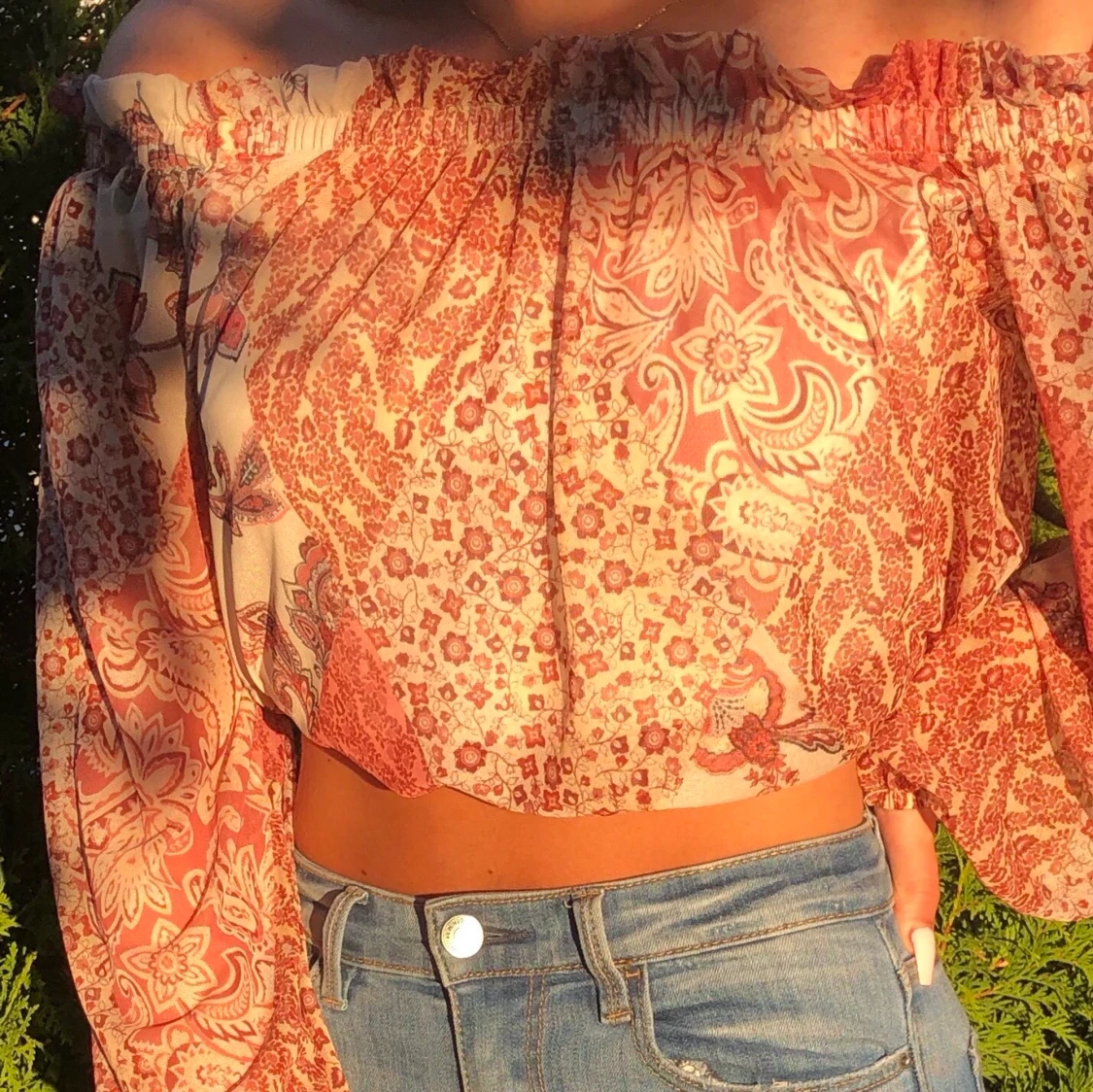 Offshoulder topp/blus