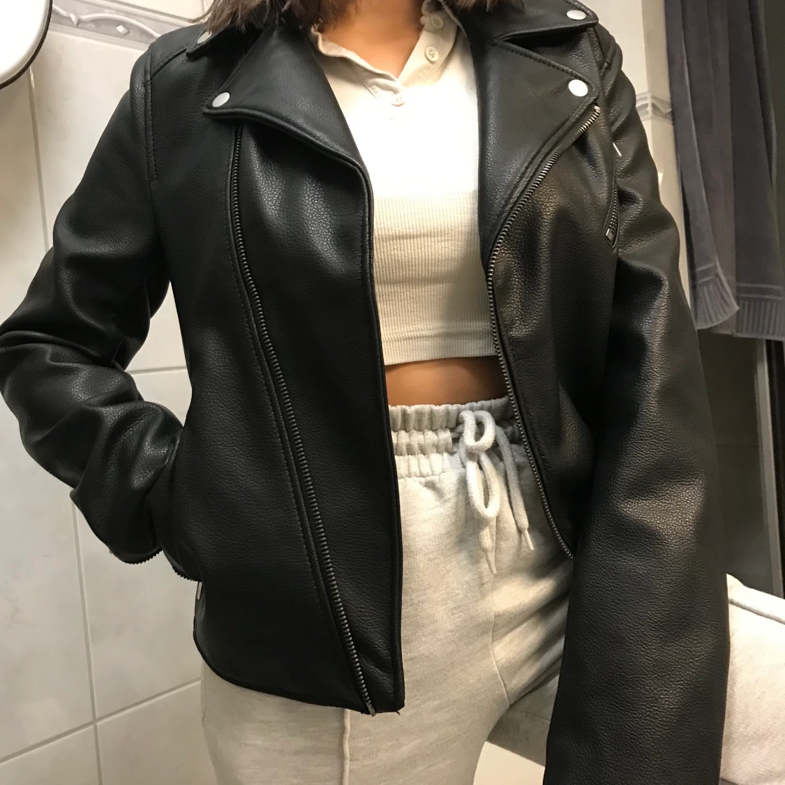 Skinnjacka med tryck - 91