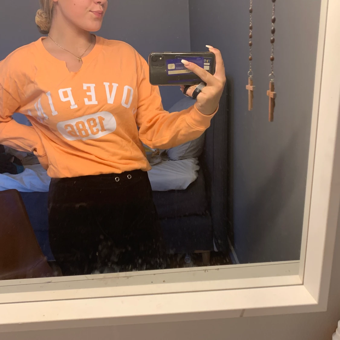 Persikofärgade mys tröja  - 90