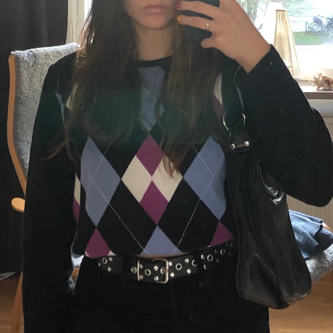 Rutig sweatshirt  - 90