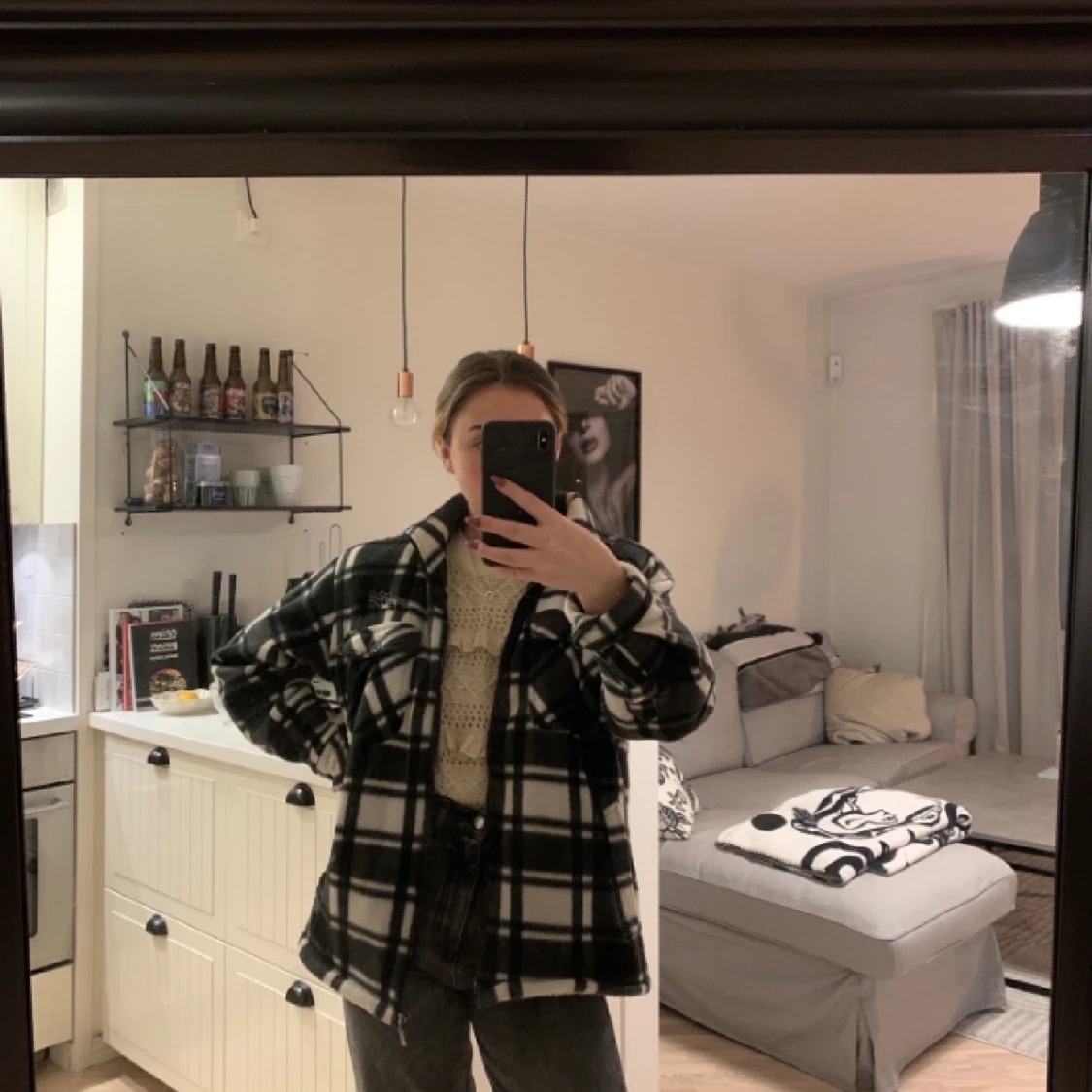 Rutig vinterjacka - 90