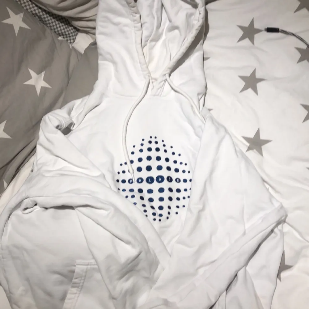 Säljer min vita palace hoodie då den är för liten för mig och inte kommer till använing. Mycket bra skick och knappt använd.. Hoodies.