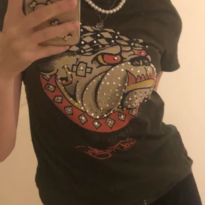Ed Hardy tshirt  - Ed hardy tshirt i storlek xs fett bra skick och alla stenar är kvar!!!
